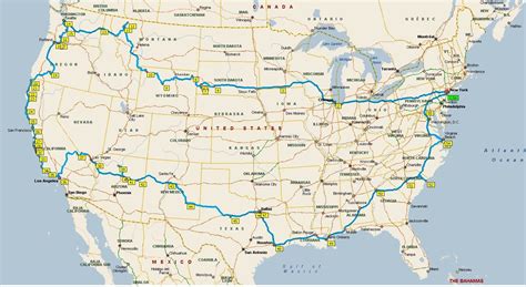 Road Trip Map of United States